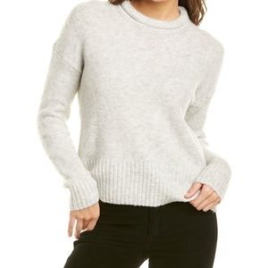 *SOLD*Madewell Fulton Pullover Sweater in Lt Gray Size Medium M Boxy Rolled Neck